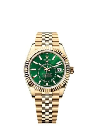 2025 New Release Rolex Sky-Dweller Yellow Gold 42mm – Bright Green Dial (Ref. 336938)