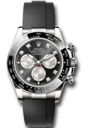Rolex Black Cerachrom Bezel - Black And Silver Diamond Dial - Oysterflex Strap 126519LN