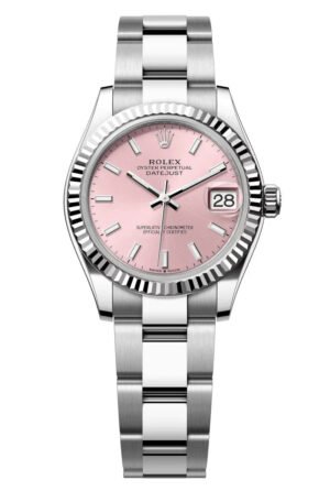 Rolex Datejust 31 White Rolesor Pink Dial Fluted Bezel (Ref# 278274)