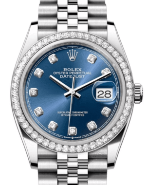 Rolex Datejust 36 Bright Blue Diamond Dial & Diamond Bezel Jubilee Bracelet 126284RBR