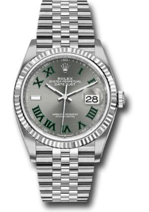 Rolex Datejust 36 Fluted Bezel Slate Roman Dial Jubilee Bracelet 126234