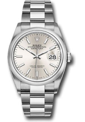 Rolex Datejust 36 Silver Dial Domed Bezel Oyster Bracelet (Ref# 126200)