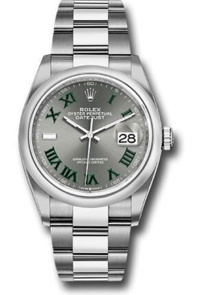 Rolex Datejust 36 Slate Roman Dial Domed Bezel Oyster Bracelet (Ref# 126200)