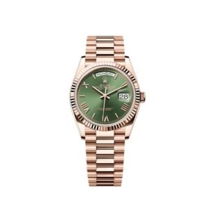 Rolex Day-Date 36 36mm Everose gold Reference 128235 Olive Dial NEW RELEASE