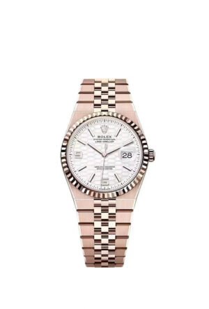 Rolex Land-Dweller 36 Everose Gold White Honeycomb Dial Ref. 127235