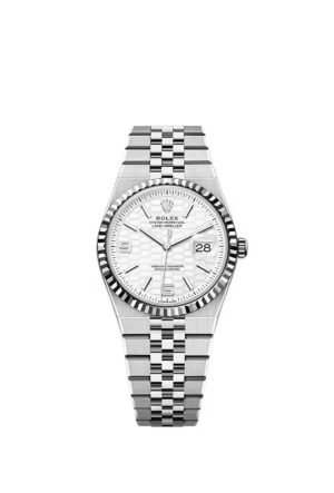 Rolex Land-Dweller 36 Steel White Rolesor Honeycomb Dial Ref. 127234