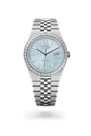 Rolex Land-Dweller 40 Platinum | Blue Dial Baguette Bezel (Ref 127386TBR)