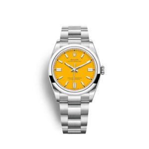 Rolex Oyster Perpetual 36 Oystersteel Yellow Dial Domed Bezel (Ref# 126000)