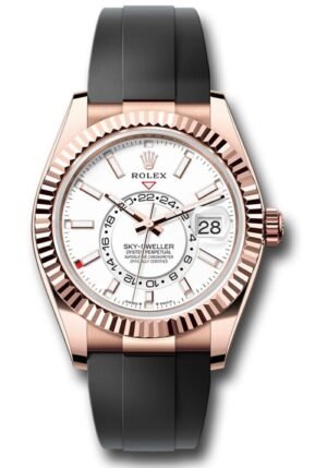 Rolex Sky-Dweller Rose Gold White Dial Oysterflex 336235