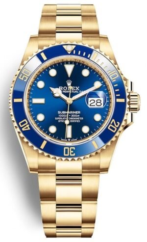 Rolex Yellow Gold Submariner Date Watch - Blue Bezel - Blue Dial - (REF# 126618LB)