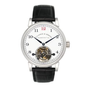 A. Lange & Sohne 1815 Tourbillon 730.079F Enamel Dial Platinum Relógio Masculino Caixa e Documentos
