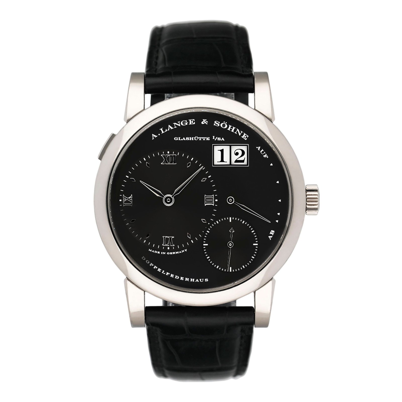 A. Lange & Sohne Grand Lange 1 117.028F mostrador preto Relógio Masculino Caixa e Documentos