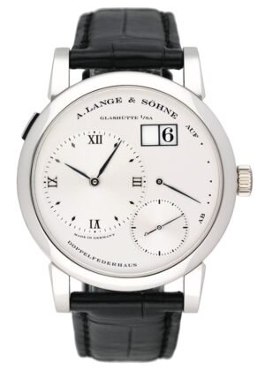A. Lange & Sohne Lange 1 101.025 mostrador prata Platinum Relógio Masculino com Documentos
