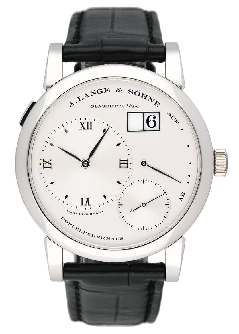 A. Lange & Sohne Lange 1 101.025 mostrador prata Platinum Relógio Masculino com Documentos