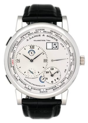 A. Lange & Sohne Lange 1 116.025 mostrador prata Platinum Relógio Masculino Caixa e Documentos