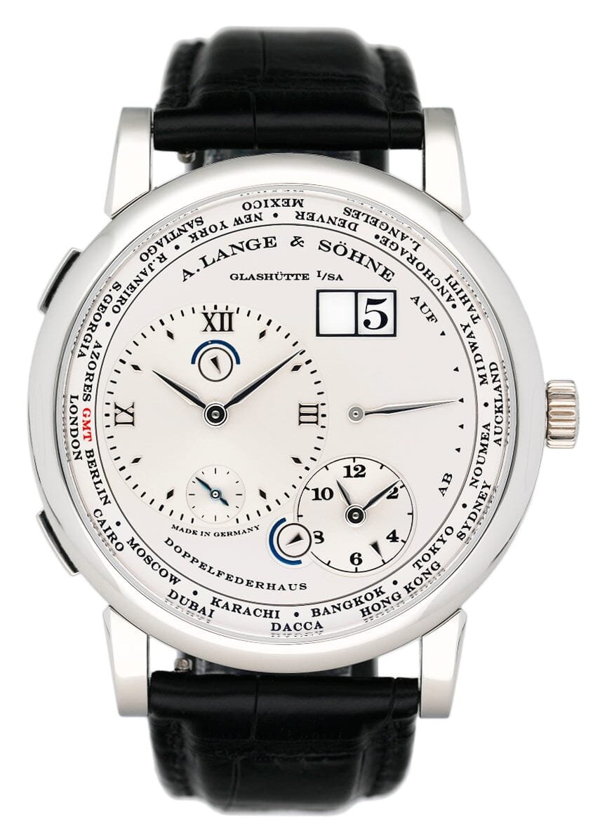 A. Lange & Sohne Lange 1 116.025 mostrador prata Platinum Relógio Masculino Caixa e Documentos
