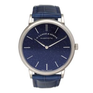 A. Lange & Sohne Saxonia Thin 205.086 mostrador azul Relógio Masculino Caixa e Documentos