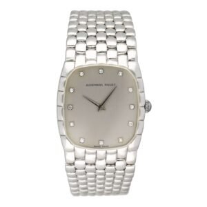 Audemars Piguet 14126.791 Diamond mostrador prata 18k ouro branco Relógio Feminino com Documentos