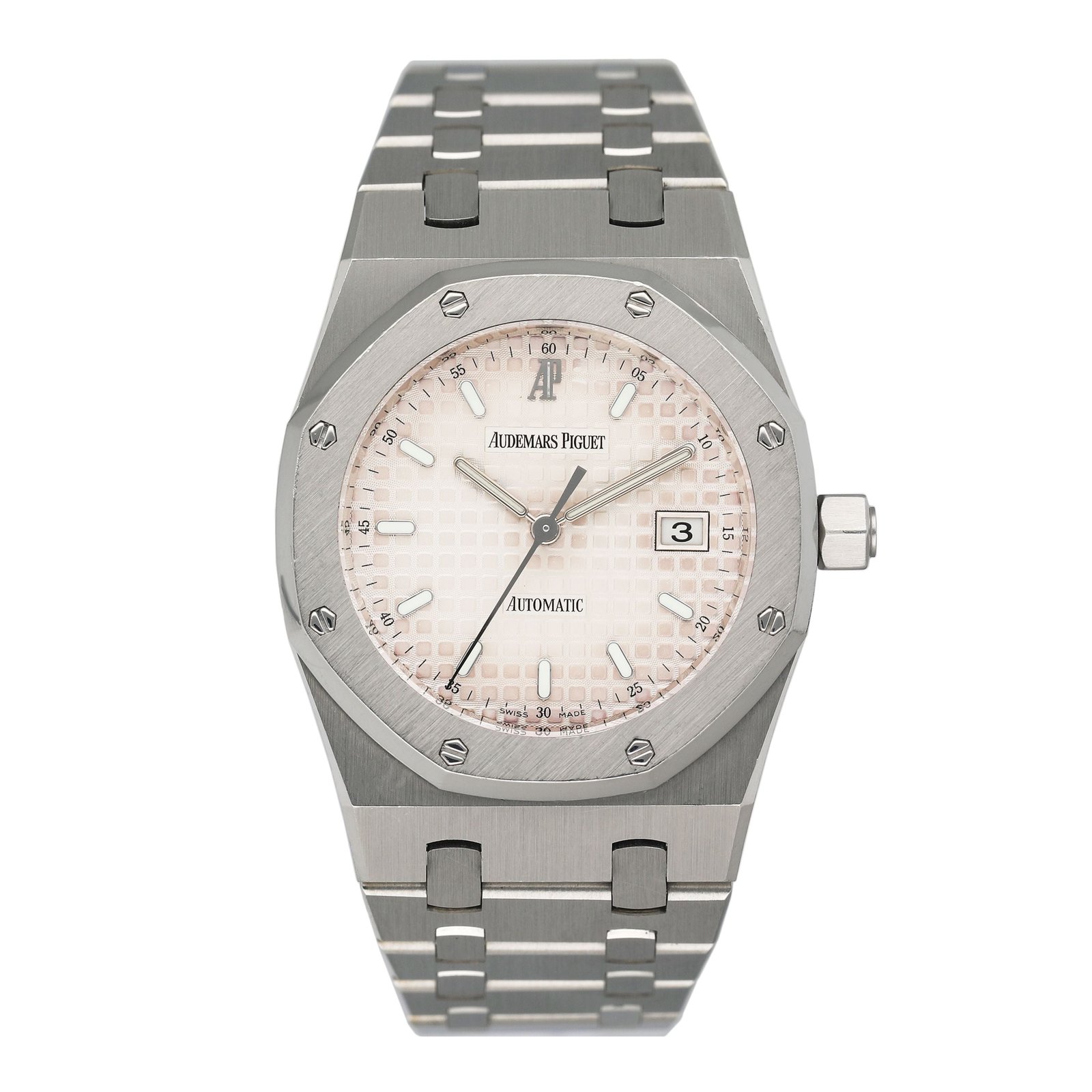 Audemars Piguet Royal Oak 15000ST mostrador branco aço inoxidável Relógio Feminino com Documentos