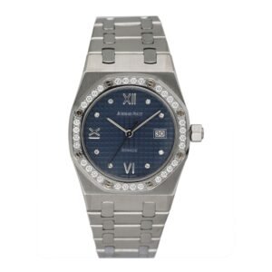 Audemars Piguet 15088ST Diamond mostrador azul Relógio Feminino Caixa e Documentos