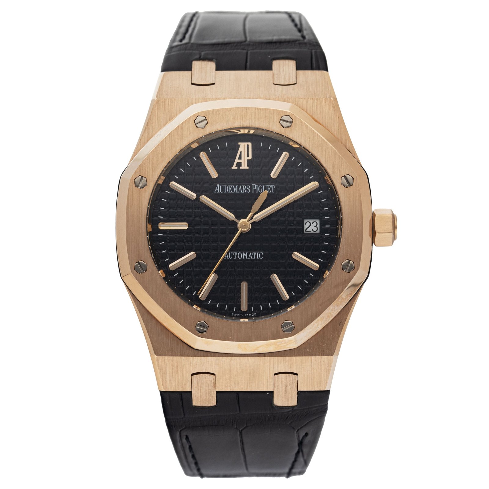 Audemars Piguet 15300OR mostrador preto 18k ouro rosa Relógio Masculino