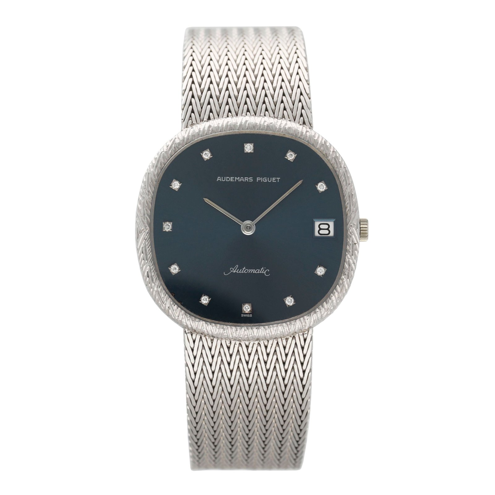 Audemars Piguet 5379BC Diamond mostrador azul 18k ouro branco Relógio Feminino With Archives