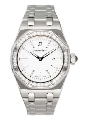Audemars Piguet 67601ST Diamond mostrador branco Steel Relógio Feminino com Documentos