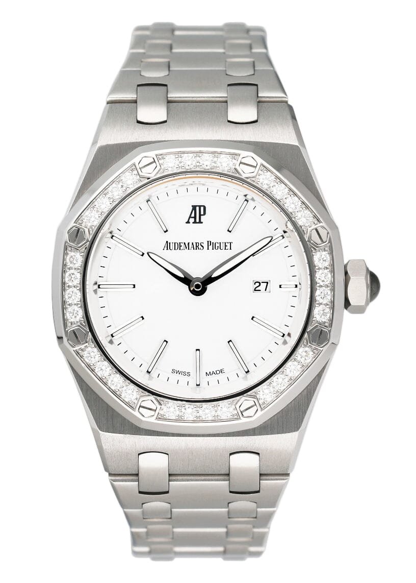 Audemars Piguet 67601ST Diamond mostrador branco Steel Relógio Feminino com Documentos