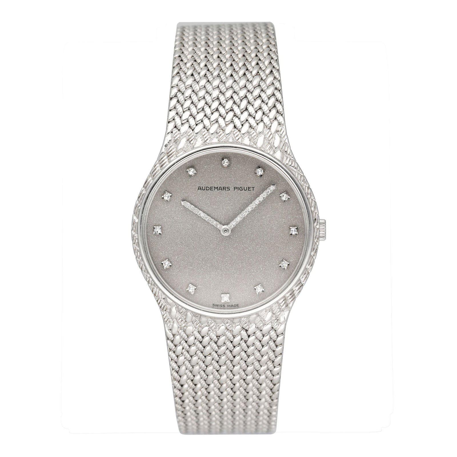 Audemars Piguet Cobra Diamond Silver Shimmer Dial Relógio Feminino