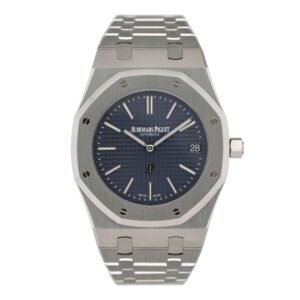 Audemars Piguet Royal Oak 15202ST mostrador azul Relógio Masculino Caixa e Documentos