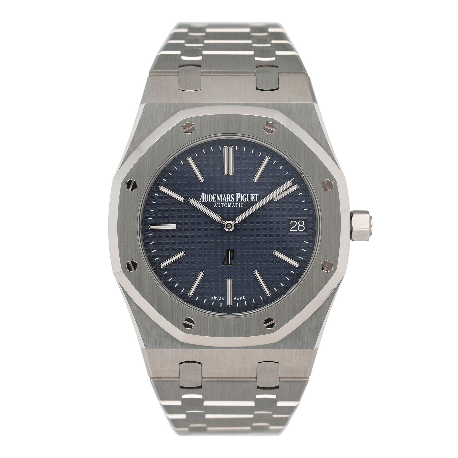 Audemars Piguet Royal Oak 15202ST mostrador azul Relógio Masculino Caixa e Documentos