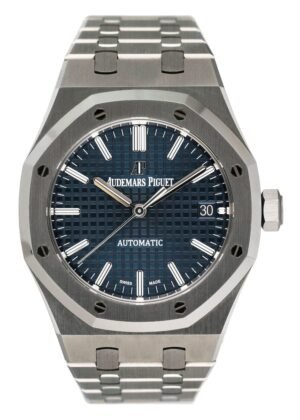 Audemars Piguet Royal Oak 15450ST mostrador azul Relógio Masculino Caixa e Documentos