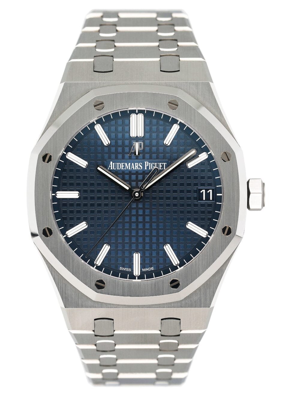 Audemars Piguet Royal Oak 15500ST mostrador azul Relógio Masculino Caixa e Documentos