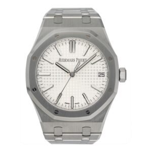 Audemars Piguet Royal Oak 15510ST mostrador branco Relógio Masculino Caixa e Documentos