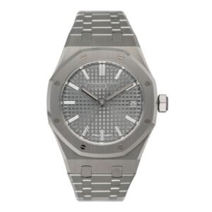 Audemars Piguet Royal Oak 50th Anniversary 15550ST mostrador cinza Relógio Masculino Caixa e Documentos