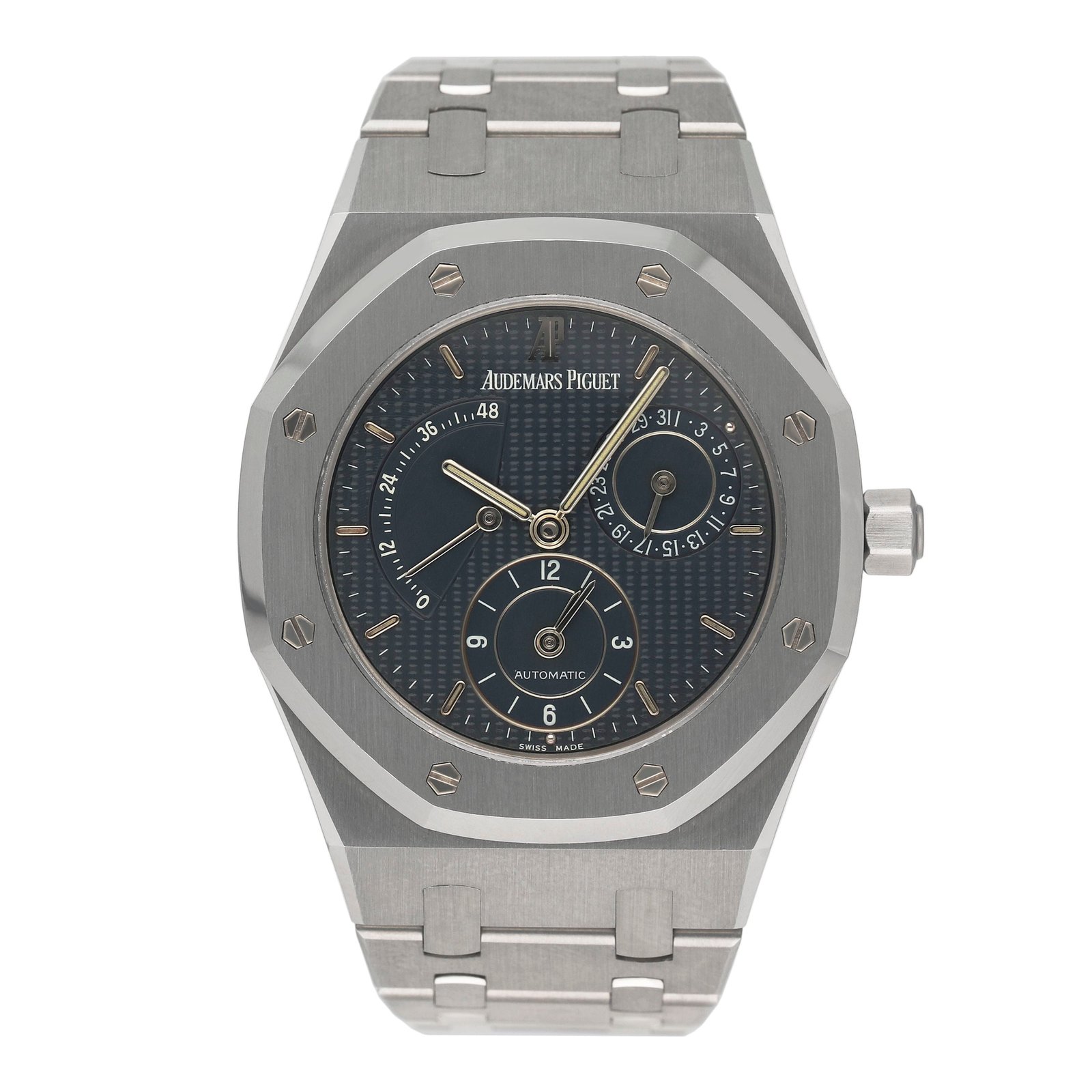 Audemars Piguet Royal Oak 25730ST mostrador azul Relógio Masculino Caixa e Documentos