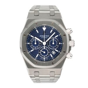 Audemars Piguet Royal Oak 25860ST mostrador azul Relógio Masculino Caixa e Documentos