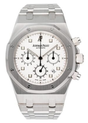 Audemars Piguet Royal Oak 25960BC mostrador branco Relógio Masculino