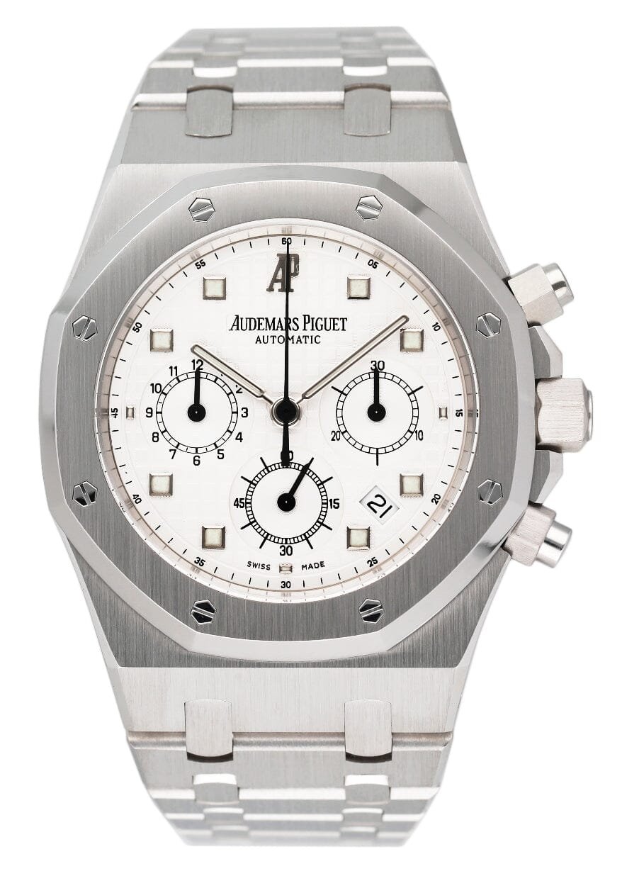 Audemars Piguet Royal Oak 25960BC mostrador branco Relógio Masculino