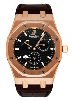Audemars Piguet Royal Oak 26120OR duplo fuso horário (Dual Time) mostrador preto Relógio Masculino