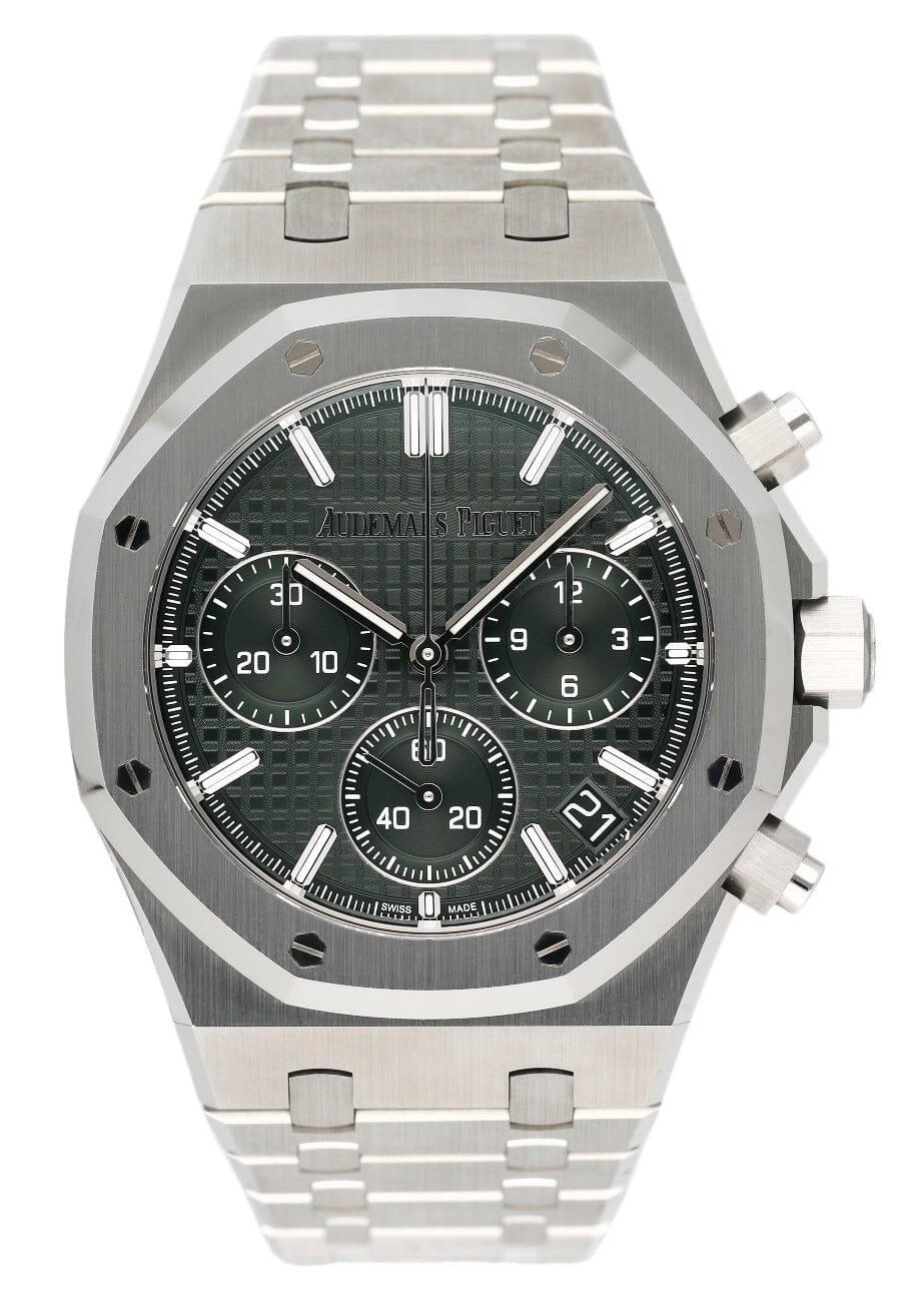 Audemars Piguet Royal Oak 26240ST Green Dial 50th Anniversary Caixa e Documentos