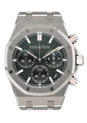 Audemars Piguet Royal Oak 26240ST Green Dial Relógio Masculino Caixa e Documentos