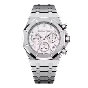 Audemars Piguet Royal Oak 26240ST mostrador prata 50th Anniversary Caixa e Documentos