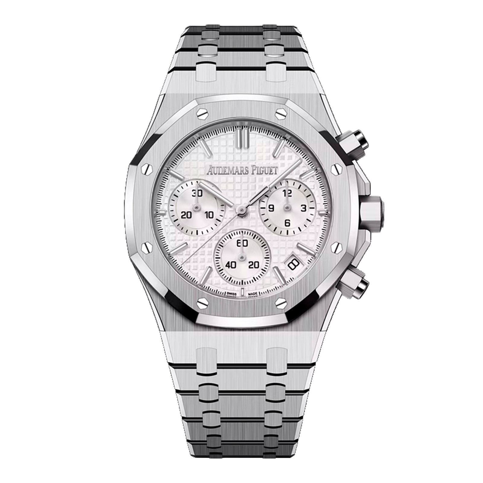 Audemars Piguet Royal Oak 26240ST mostrador prata 50th Anniversary Caixa e Documentos