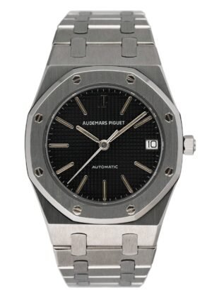 Audemars Piguet Royal Oak 4100ST mostrador preto Vintage Relógio Masculino