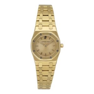Audemars Piguet Royal Oak 6007BA mostrador champagne 18k ouro amarelo Relógio Feminino