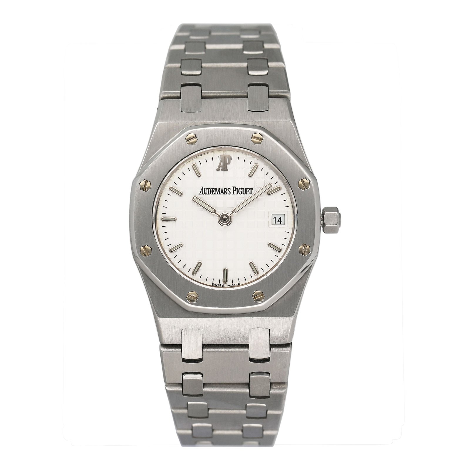 Audemars Piguet Royal Oak 66270ST mostrador branco Relógio Feminino