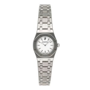 Audemars Piguet Royal Oak 67075ST Mini mostrador branco Relógio Feminino