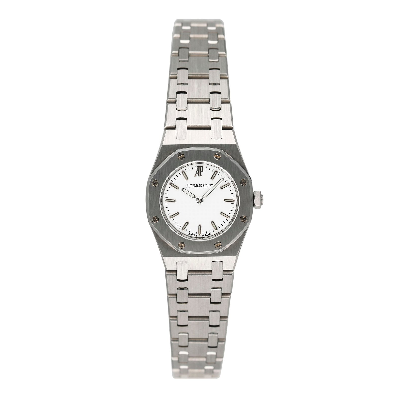 Audemars Piguet Royal Oak 67075ST Mini mostrador branco Relógio Feminino
