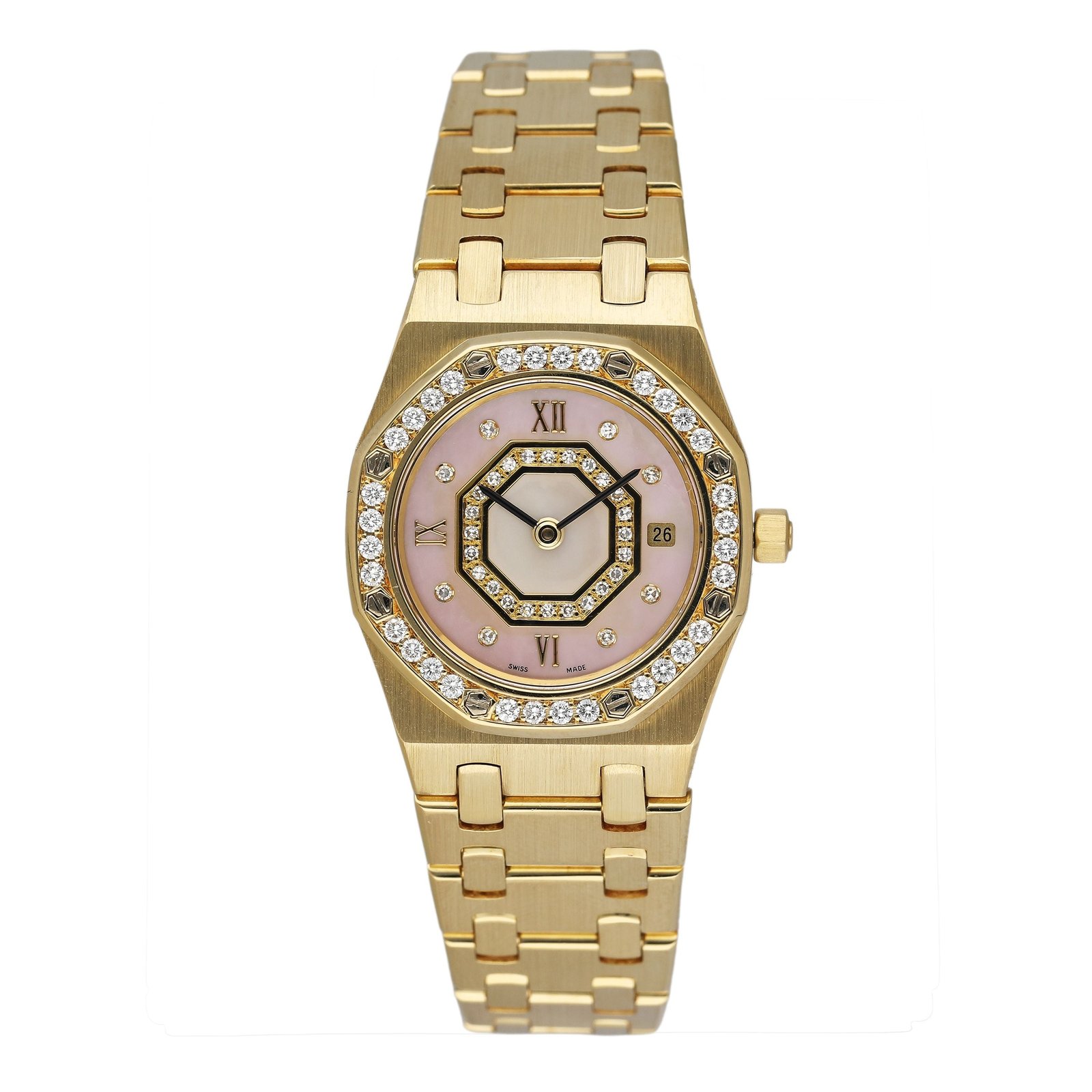 Audemars Piguet Royal Oak 67371BA Diamond MOP Dial Relógio Feminino